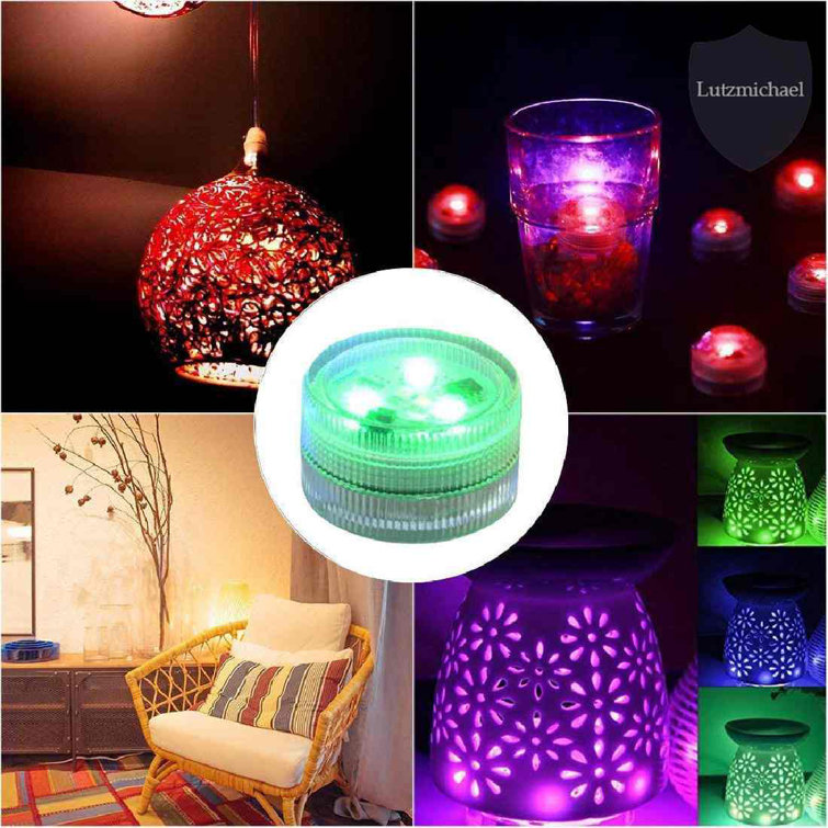 menggutong 10Pcs Mini Submersible LED Lights With Remote Control Tea